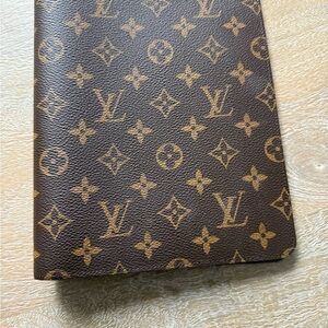 Louis Vuitton Brown and Gold Signature Monogram Desk Agenda Cover Planner